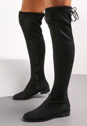 Czarne Kozaki Lady In Grey. Czarne kozaki damskie Born2be, za kolano, bez obcasa, na płaskiej podeszwie. Za 139.99 zł.