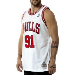 Koszulka męska do koszykówki Mitchell & Ness Chicago Bulls NBA Dennis Rodman. Białe t-shirty sportowe męskie Mitchell & Ness, m, bez ramiączek, do koszykówki. Za 505.00 zł.