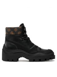 Guess Botki Yia Czarny. Czarne botki damskie Guess, ze skóry, bez obcasa, na płaskiej podeszwie, bez zapięcia. Za 419.99 zł.