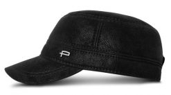 Ocieplana Czapka Męska z Daszkiem - Ekoskóra - Pako Jeans - Czarna. Czarne czapki męskie Pako Jeans, na zimę, bez wzorów, z elastanu. Za 89.00 zł.