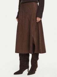 Guess Spódnica midi W6BD09 W4058 Brązowy Regular Fit. Brązowe spódniczki damskie Guess, xxl, z aplikacjami, z syntetyku, midi. Za 474.99 zł.