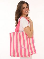 Zwillingsherz Shopper bag w kolorze beżowo-różowym - 43 x 33 cm rozmiar: onesize. Brązowe shopper bag damskie Zwillingsherz, bez wzorów, z materiału, na ramię, bez dodatków. Za 82.99 zł.