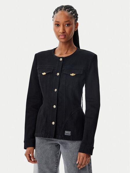 Versace Jeans Couture Kurtka jeansowa 78HAS457 Czarny Slim Fit. Czarne kurtki damskie Versace Jeans Couture, bez wzorów, z bawełny, bez kaptura. Za 1,099.00 zł.