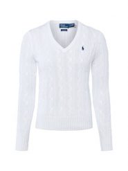 Polo Ralph Lauren Sweter z dzianiny Kobiety Bawełna biały, L. Białe swetry klasyczne damskie Polo Ralph Lauren, l, z bawełny, bez kołnierzyka. Za 989.95 zł.