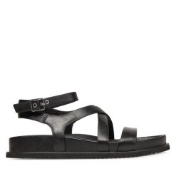 Sandały Tamaris. Czarne sandały damskie Tamaris, bez wzorów, bez obcasa, na płaskiej podeszwie. Za 339.99 zł.