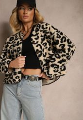 Beżowa Kurtka Futrzana Ozdobiona Kieszeniami Sewiala. Brązowe kurtki damskie Renee, l, bez wzorów, z futra, bez kaptura. Za 159.99 zł.
