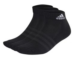 Skarpety stopki unisex Adidas 3 pary. Czarne skarpetki damskie Adidas, bez wzorów, z bawełny. Za 45.00 zł.