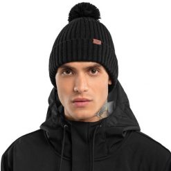 Czapka zimowa z pomponem unisex Nori. Czarne czapki męskie SIROKO, na zimę, z aplikacjami, z materiału. Za 127.00 zł.