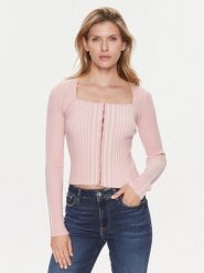 Guess Kardigan Allie W4RR43 Z2YN2 Różowy Slim Fit. Czerwone kardigany damskie Guess, m, z aplikacjami, z syntetyku. Za 269.99 zł.