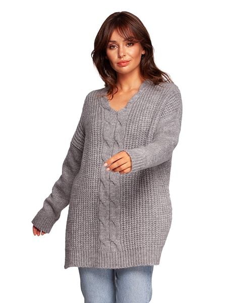 Be Wear Sweter w kolorze szarym rozmiar: S/M. Szare swetry klasyczne damskie Be Wear, m, z wełny, bez kołnierzyka. Za 86.99 zł.