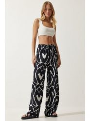 Happiness Istanbul Spodnie w kolorze czarno-białym rozmiar: 36. Czarne spodnie materiałowe damskie Happiness Istanbul, bez wzorów, z materiału. Za 60.99 zł.