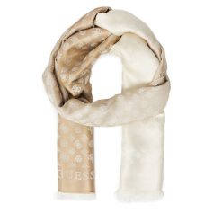 Szal Guess. Brązowe szaliki i kominy damskie Guess, z aplikacjami. Za 259.99 zł.