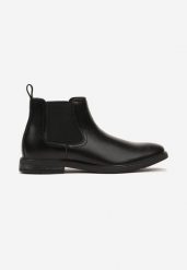 Czarne Eleganckie Botki Sztyblety Lilari. Czarne buty zimowe męskie Born2be, z jeansu, bez zapięcia. Za 129.99 zł.