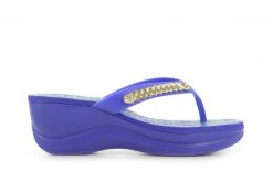 Japonki Dijean 260 002 Astralaz Vitral, Fiolet, Guma - 40. Niebieskie klapki damskie Dijean, z aplikacjami, z gumy, bez obcasa. W wyprzedaży za 26.10 zł.