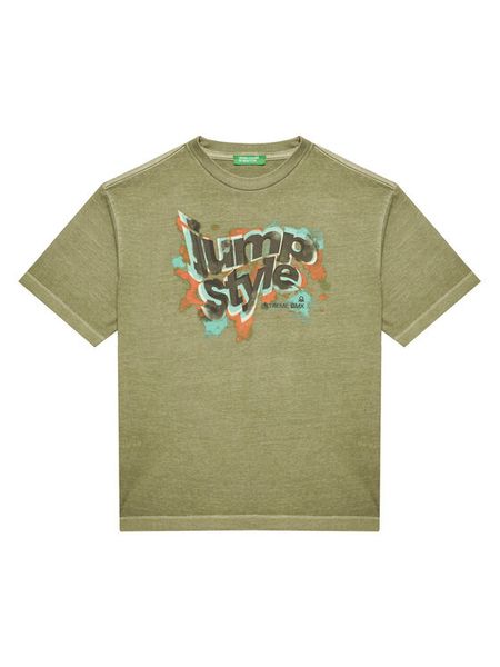 United Colors Of Benetton T-Shirt 3PCMC10N7 Zielony Regular Fit. Zielone t-shirty chłopięce United Colors Of Benetton, bez wzorów, z bawełny, bez ramiączek. Za 39.99 zł.