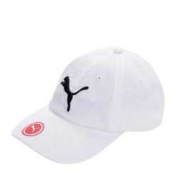 Bawełniana Czapka Z Daszkiem Essential Big Cat. Białe czapki z daszkiem damskie Puma, bez wzorów, z bawełny. Za 78.99 zł.