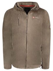 ANAPURNA Kurtka polarowa "Utah" w kolorze szarobrązowym rozmiar: M. Brązowe kurtki męskie ANAPURNA, m, z aplikacjami, z polaru, bez kaptura. Za 100.52 zł.