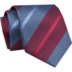 Krawat - ALTIES - Niebiesko Czerwone Pasy. Czerwone krawaty i muchy męskie Alties, bez wzorów, z tkaniny, eleganckie. Za 49.00 zł.