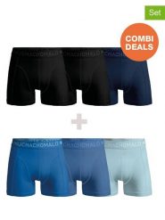 Muchachomalo Bokserki (6 par) w kolorze granatowym, czarnym i niebieskim rozmiar: 4XL. Czarne bokserki męskie Muchachomalo, bez wzorów. Za 196.24 zł.