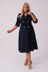 Elegancka granatowa żakietowa sukienka Marietta XXL OVERSIZE. Żółte sukienki damskie Moda Size Plus Iwanek, do pracy, l, bez wzorów, z elastanu, biznesowe, bez kołnierzyka, bez ramiączek, mini, oversize. Za 325.00 zł.