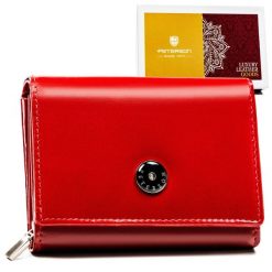 Damski portfel skórzany RFID z przegrodami - Peterson. Czerwone portfele damskie Peterson, bez wzorów, ze skóry. Za 69.99 zł.