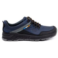 Olivier Męskie buty trekkingowe skórzane 292GT granatowe niebieskie. Niebieskie buty trekkingowe męskie na jesień, z jeansu, bez zapięcia. Za 319.69 zł.