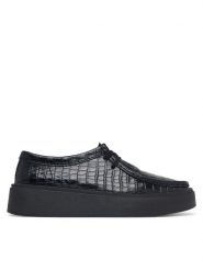 Clarks Półbuty Torview W 26328106 Czarny. Czarne półbuty damskie Clarks, bez wzorów, ze skóry, bez obcasa, na płaskiej podeszwie. Za 569.99 zł.