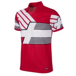 Koszulka piłkarska retro dla dorosłych Szwajcaria 1990-92 - Czerwona. Czerwone t-shirty sportowe męskie COPA FOOTBALL, l, bez ramiączek, do piłki nożnej. Za 254.34 zł.