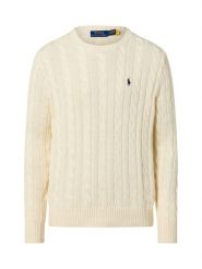 Polo Ralph Lauren Męski sweter z dzianiny Mężczyźni Bawełna biały jednolity, L. Białe swetry męskie Polo Ralph Lauren, l, bez wzorów, z bawełny, bez kołnierzyka. Za 949.95 zł.