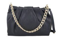 Marszczona listonoszka BARBERINI'S czarna 948-1. Czarne shopper bag damskie Barberinis, bez wzorów, ze skóry, małe, bez dodatków. Za 269.99 zł.
