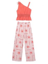 Mayoral Komplet bluzka i spodnie 6561 Różowy Regular Fit. Czerwone spodnie dziewczęce Mayoral, z syntetyku. Za 159.99 zł.