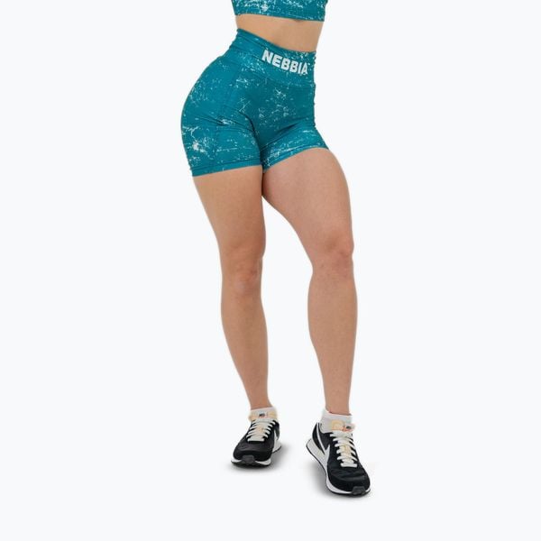 Spodenki NEBBIA Hammies High Waisted. Zielone spodenki sportowe damskie Nebbia, na fitness i siłownię. Za 169.99 zł.