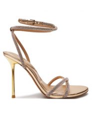 Aldo Sandały Manaelden 13816572 Złoty. Żółte sandały damskie Aldo, bez wzorów, z materiału, bez obcasa, na szpilce. Za 419.99 zł.