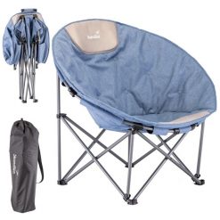 Fotel kempingowy składany okrągły Moonchair Kupari XL, max. 150 kg, z torbą. Niebieskie torebki klasyczne damskie SKANDIKA, z aplikacjami, z materiału, duże, bez dodatków. Za 319.00 zł.