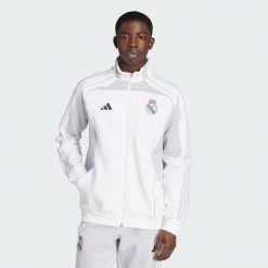 Bluza dresowa Real Madrid UBP Doubleknit. Białe bluzy bez kaptura męskie Adidas, l, z dresówki. Za 362.00 zł.