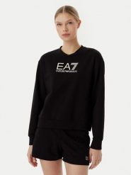 EA7 Emporio Armani Komplet bluza i szorty sportowe 7W000974 AF13135 UC001 Czarny Regular Fit. Czarne bluzy bez kaptura damskie EA7 Emporio Armani, xxl, z bawełny. Za 579.99 zł.