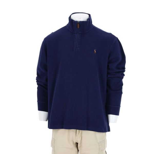 Second life - Sweter męski z suwakiem Polo Ralph Lauren - Jak nowy. Niebieskie swetry męskie Ralph Lauren, l, bez wzorów, bez kołnierzyka. Za 255.56 zł.
