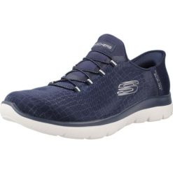 Buty SKECHERS SUMMITS-CLASSY NIGHT SLIP-INS Niebieski. Niebieskie buty sportowe na co dzień damskie Skechers, bez wzorów. Za 382.92 zł.