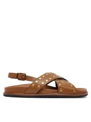 TWINSET Sandały 251TGT070 Brązowy. Brązowe sandały damskie Twinset, bez wzorów, ze skóry, bez obcasa, na płaskiej podeszwie. Za 689.99 zł.