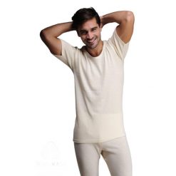 Podkoszulek turystyczny męski Woolona z krótkim rękawem 100% Merino. Białe bielizna termoaktywna męska WOOLONA, l, bez wzorów. W wyprzedaży za 171.00 zł.