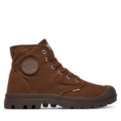 Trapery Palladium. Brązowe buty zimowe męskie Palladium, bez zapięcia. Za 399.99 zł.