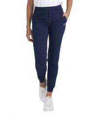 Damskie polarowe spodnie treningowe ze ściągaczem. Niebieskie spodnie sportowe damskie LEONE 1947 APPAREL, l, z bawełny, na fitness i siłownię. Za 63.11 zł.