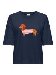 JDY Koszulka "Cally" w kolorze granatowym rozmiar: M. Niebieskie t-shirty damskie JDY, m, bez wzorów, bez kołnierzyka. Za 59.95 zł.