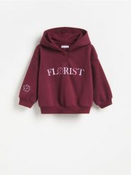 Bluza z nadrukiem - bordowy. Czerwone bluzy i bluzki niemowlęce Reserved, bez wzorów, z bawełny, bez ramiączek, bez kaptura. Za 49.99 zł.