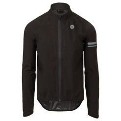 Męska kurtka rowerowa przeciwdeszczowa Essential Poray 10000 czarna. Czarne kurtki treningowe męskie Agu, m, bez wzorów, z materiału, rowerowe. Za 433.35 zł.