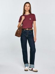 BIG STAR Koszulka "Lemorse" w kolorze bordowym rozmiar: XS. Czerwone bluzki damskie Big Star, xs, bez wzorów, z bawełny, bez kołnierzyka. Za 37.99 zł.