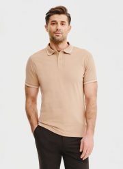 PAKO LORENTE – T-shirt polo w kolorze brązowym. Brązowe koszulki polo męskie Pako Lorente, m, bez wzorów, z bawełny, bez ramiączek. Za 149.99 zł.
