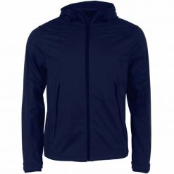 Kurtka puchowa Stanno Prime Softshell. Niebieskie kurtki softshell damskie STANNO, xl, bez wzorów, prążkowane, z kapturem. Za 360.50 zł.