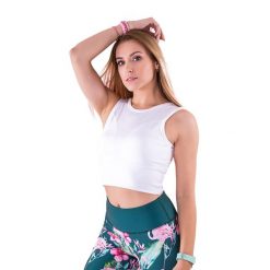 Stanik sportowy damski 2skin STUDIO TOP WHITE. Białe biustonosze sportowe damskie 2SkIN, xs, bez wzorów, z elastanu, bez ramiączek. Za 119.00 zł.