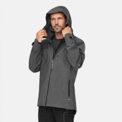 Kurtka trekkingowa hardshell męska Alpinus Stromlo. Czarne kurtki outdoor męskie Alpinus, l, bez wzorów, z hardshellu, z kapturem. Za 599.00 zł.